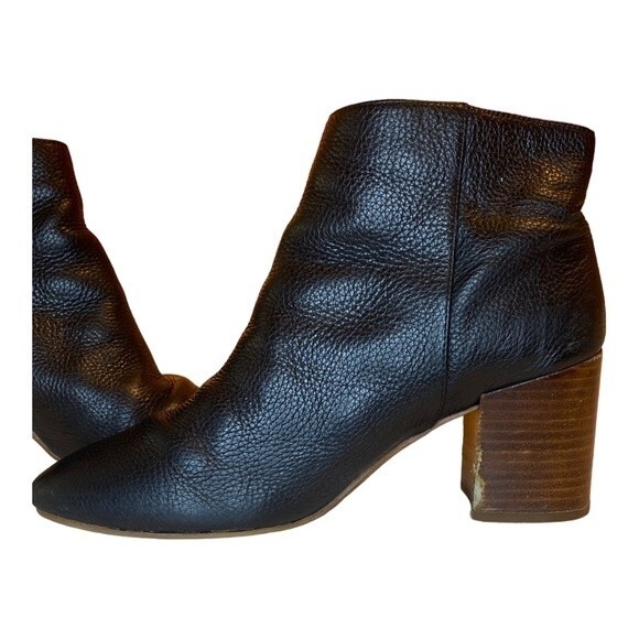 FRANCO SARTO Callahan black leather block heel ankle booties - Size 6.5M - Picture 3 of 11